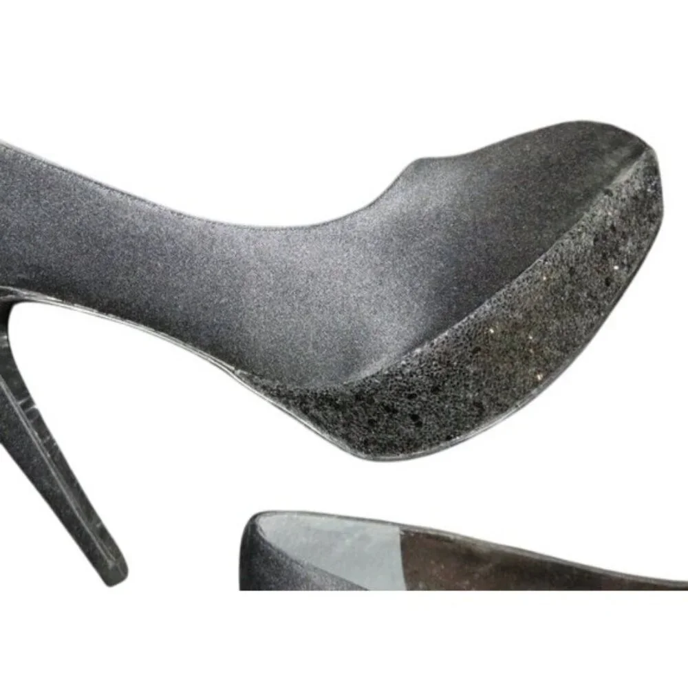 Nina Rinalda Platform Satin & Glitter Glam Pumps Heels Stilettos sz 8